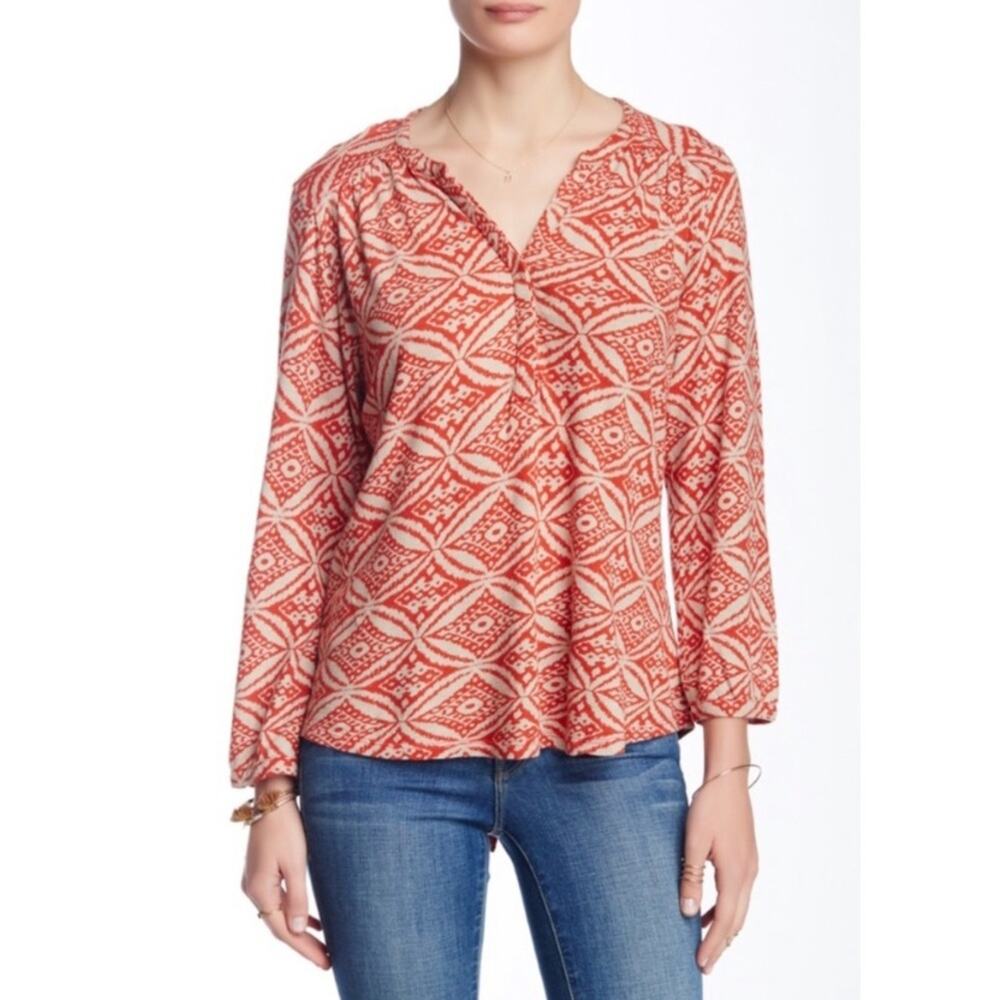 Lucky Brand Ikat circles blouse